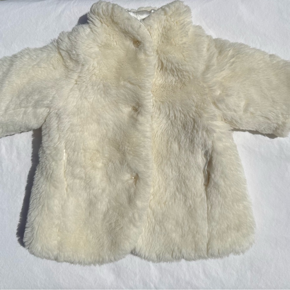 Baby Cream Faux Fur Coat